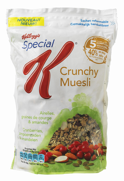 New flexible Kellogg's bags equipped with an intuitive closure